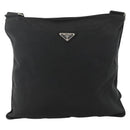 PRADA Shoulder Bag Nylon Black Silver Auth 172683-13