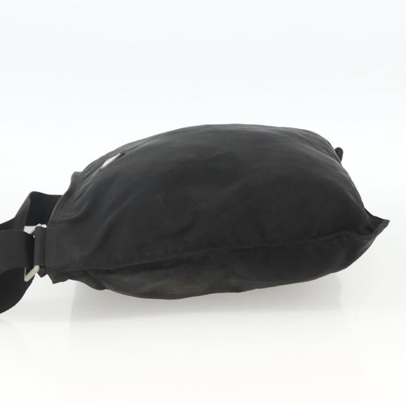 PRADA Shoulder Bag Nylon Black Silver Auth 172683