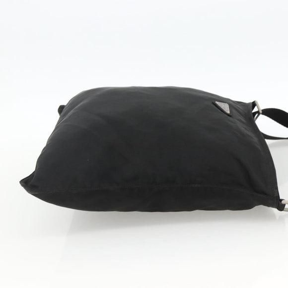 PRADA Shoulder Bag Nylon Black Silver Auth 172683