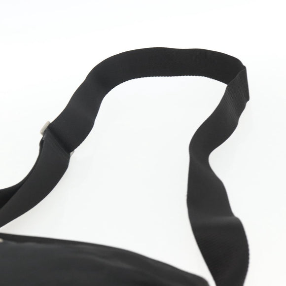 PRADA Shoulder Bag Nylon Black Silver Auth 172683