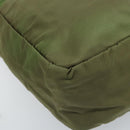PRADA Tote Bag Nylon Green Silver Auth 172684-9