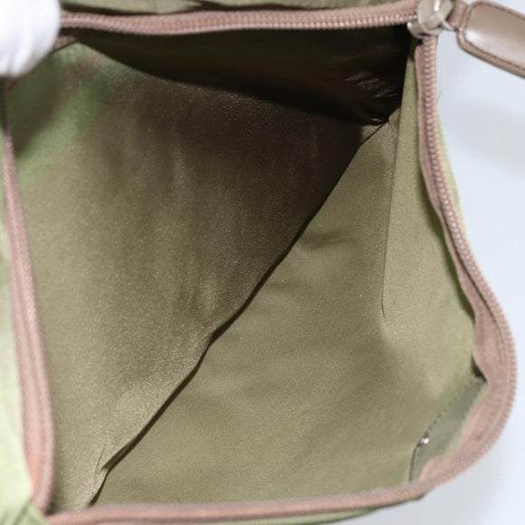 PRADA Tote Bag Nylon Green Silver Auth 172684