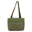 PRADA Tote Bag Nylon Green Silver Auth 172684-13