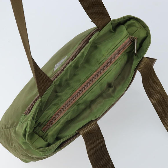 PRADA Tote Bag Nylon Green Silver Auth 172684