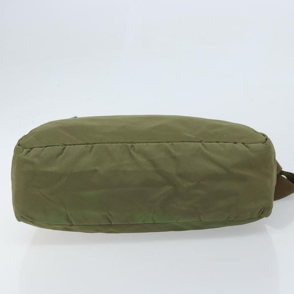 PRADA Tote Bag Nylon Green Silver Auth 172684