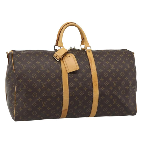 LOUIS VUITTON Monogram Keepall Bandouliere 55 Boston Bag M41414 LV Auth 172687