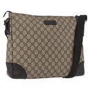 GUCCI GG Canvas Shoulder Bag PVC Beige Silver 110054 Auth 172689-1