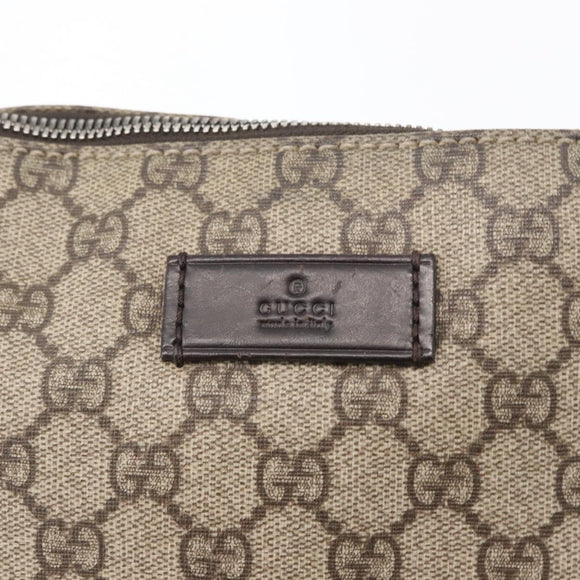 GUCCI GG Canvas Shoulder Bag PVC Beige Silver 110054 Auth 172689
