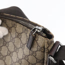 GUCCI GG Canvas Shoulder Bag PVC Beige Silver 110054 Auth 172689-15
