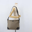 GUCCI GG Canvas Shoulder Bag PVC Beige Silver 110054 Auth 172689-23