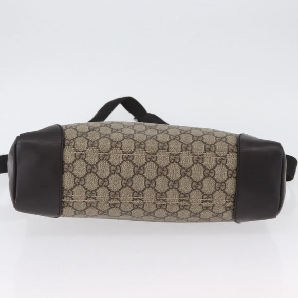 GUCCI GG Canvas Shoulder Bag PVC Beige Silver 110054 Auth 172689
