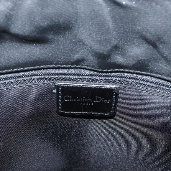 Christian Dior Tote Bag Nylon Black Silver Auth 172694