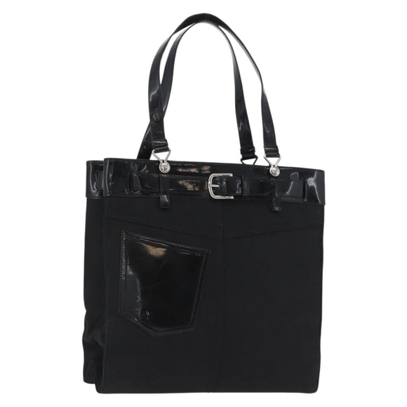 Christian Dior Tote Bag Nylon Black Silver Auth 172694