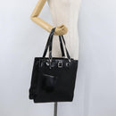 Christian Dior Tote Bag Nylon Black Silver Auth 172694-22