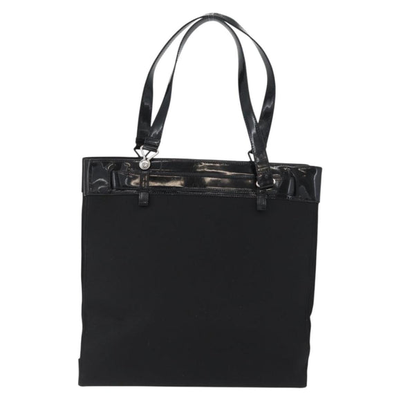 Christian Dior Tote Bag Nylon Black Silver Auth 172694