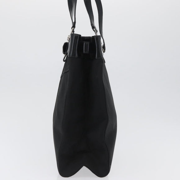 Christian Dior Tote Bag Nylon Black Silver Auth 172694