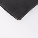 SAINT LAURENT Clutch Bag Canvas Gray Silver Auth 172695-16