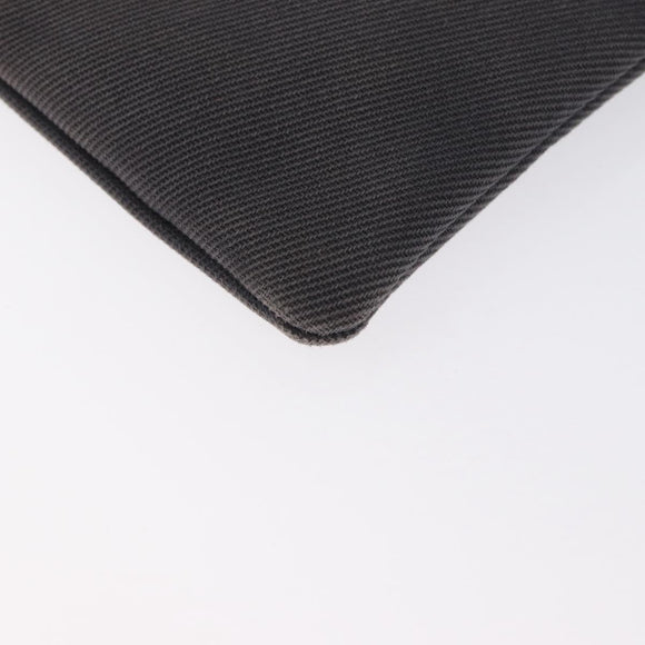SAINT LAURENT Clutch Bag Canvas Gray Silver Auth 172695