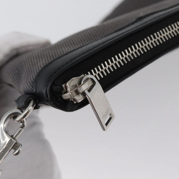 SAINT LAURENT Clutch Bag Canvas Gray Silver Auth 172695