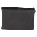 SAINT LAURENT Clutch Bag Canvas Gray Silver Auth 172695-2