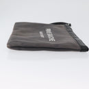 SAINT LAURENT Clutch Bag Canvas Gray Silver Auth 172695-3