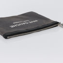 SAINT LAURENT Clutch Bag Canvas Gray Silver Auth 172695-5