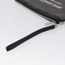 SAINT LAURENT Clutch Bag Canvas Gray Silver Auth 172695-6