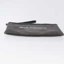 SAINT LAURENT Clutch Bag Canvas Gray Silver Auth 172695-7