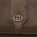 GUCCI Shoulder Bag Leather Brown Gold Auth 172696-17