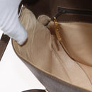 GUCCI Shoulder Bag Leather Brown Gold Auth 172696-21