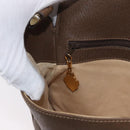 GUCCI Shoulder Bag Leather Brown Gold Auth 172696-22