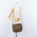 GUCCI Shoulder Bag Leather Brown Gold Auth 172696-23