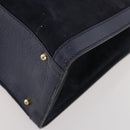 GUCCI Bamboo Tote Bag Suede Navy Gold 002 1186 0260 Auth 172705-10