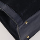 GUCCI Bamboo Tote Bag Suede Navy Gold 002 1186 0260 Auth 172705-11