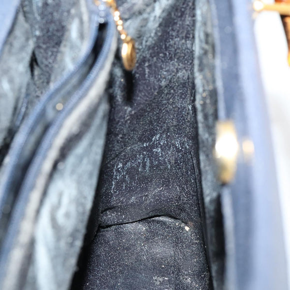 GUCCI Bamboo Tote Bag Suede Navy Gold 002 1186 0260 Auth 172705