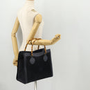 GUCCI Bamboo Tote Bag Suede Navy Gold 002 1186 0260 Auth 172705-21
