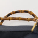 GUCCI Bamboo Tote Bag Suede Navy Gold 002 1186 0260 Auth 172705-8