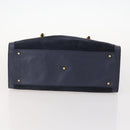 GUCCI Bamboo Tote Bag Suede Navy Gold 002 1186 0260 Auth 172705-9