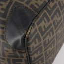 FENDI Zucca Canvas Boston Bag PVC 2way Black Brown Auth 172708-10