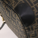 FENDI Zucca Canvas Boston Bag PVC 2way Black Brown Auth 172708-15