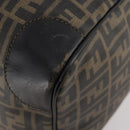 FENDI Zucca Canvas Boston Bag PVC 2way Black Brown Auth 172708-16