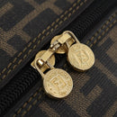 FENDI Zucca Canvas Boston Bag PVC 2way Black Brown Auth 172708-19