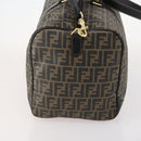 FENDI Zucca Canvas Boston Bag PVC 2way Black Brown Auth 172708-3