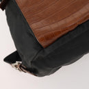 PRADA Rugzak Nylon Zwart Zilver Auth 172717-14