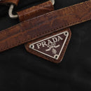 PRADA Rugzak Nylon Zwart Zilver Auth 172717-17