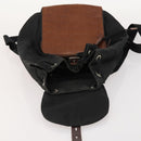 PRADA Rugzak Nylon Zwart Zilver Auth 172717-10