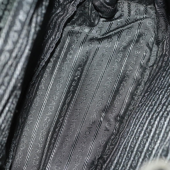 PRADA Rugzak Nylon Zwart Zilver Auth 172717