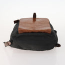 PRADA Rugzak Nylon Zwart Zilver Auth 172717-5