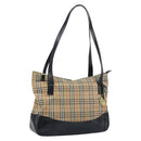 Burberrys Nova Check Tote Bag Canvas Beige Gold Auth 172718-1