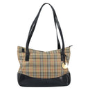 Burberrys Nova Check Tote Bag Canvas Beige Gold Auth 172718-2